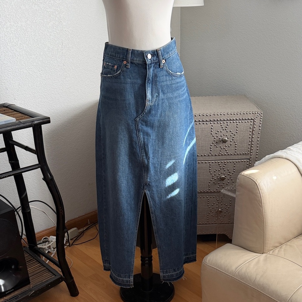 Gap Blue Denim Maxi Skirt